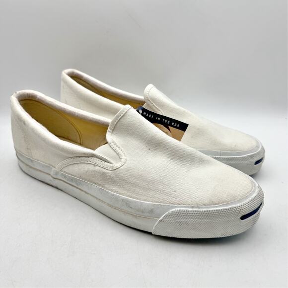 Converse x Jack Purcell Mens Court Sneakers US 12 White Beige Canvas NWT main image 12